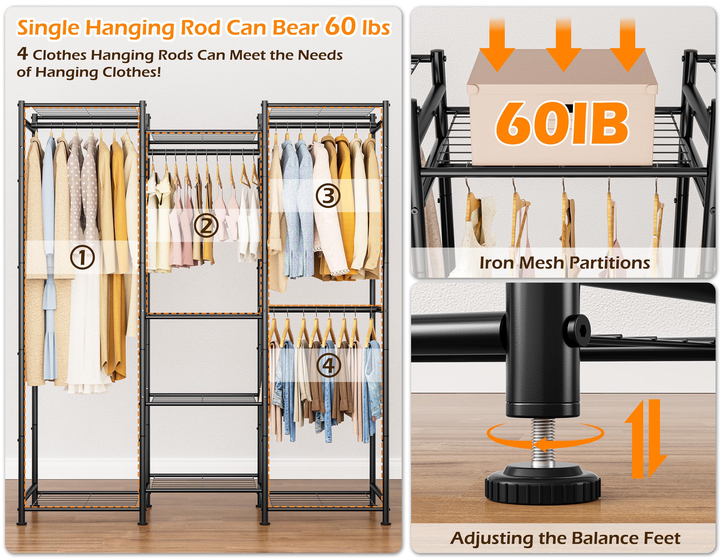 Open storage design by HOMIDEC Wardrobe enables quick clothing checks.