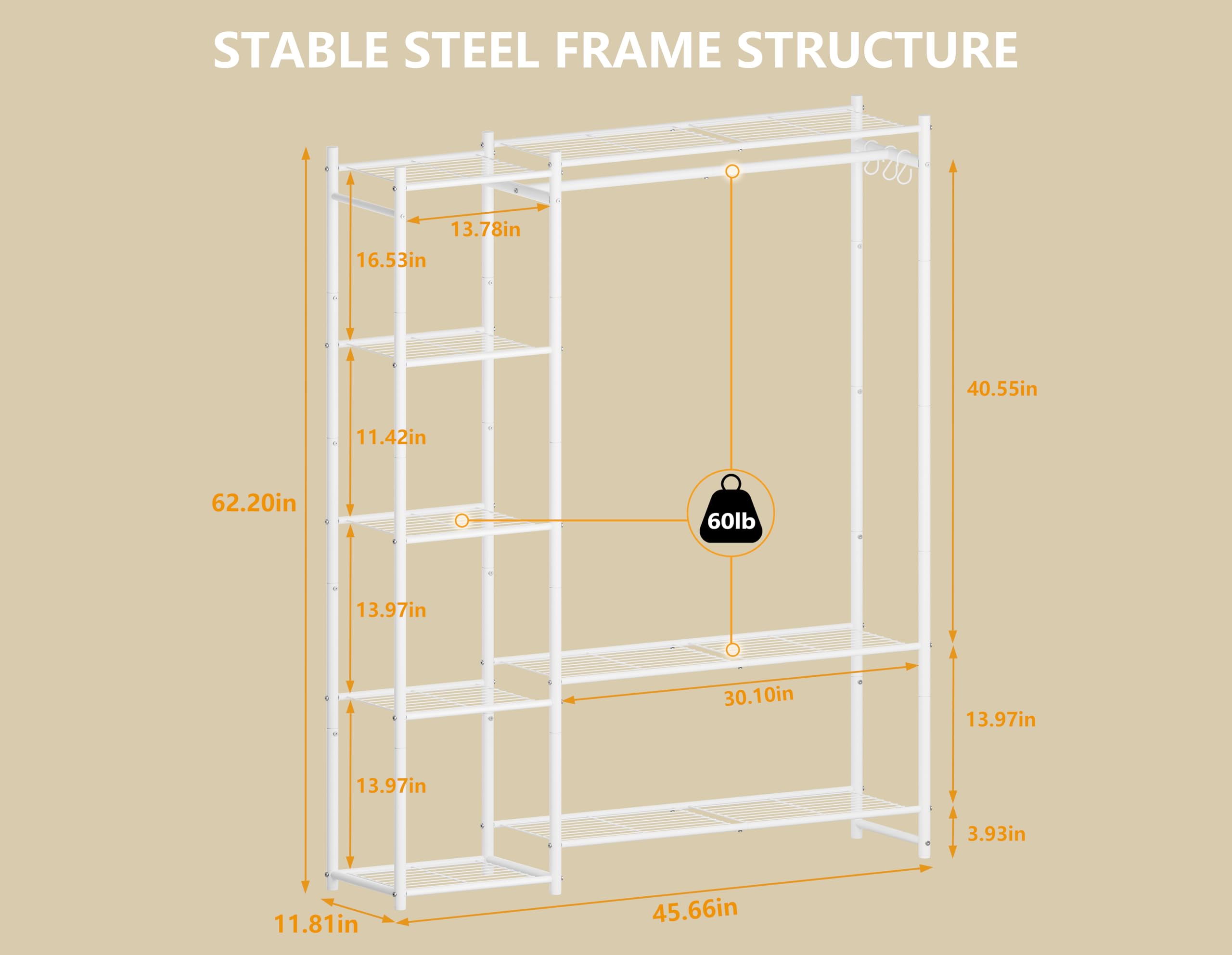 HOMIDEC Wardrobe Closet shoe-rack holds fourteen pairs for tidy footwear storage.