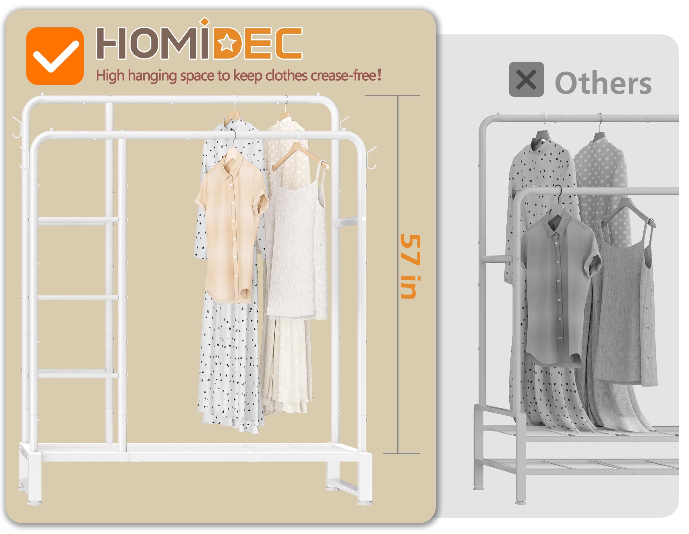 HOMIDEC wardrobe-friendly setup for bedroom or shop environments.