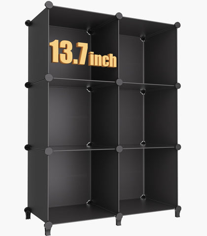 HOMIDEC XLarge 6-cube organizer front view for tidy toy and clothing storage.