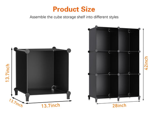 HOMIDEC XLarge 6-cube organizer side view highlights compact closet shelving.