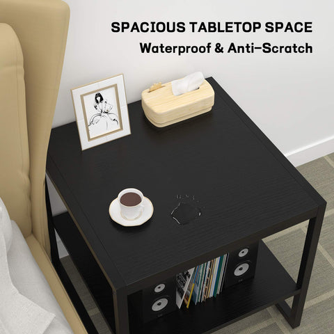 Homieasy End Table with adjustable feet to prevent wobble.