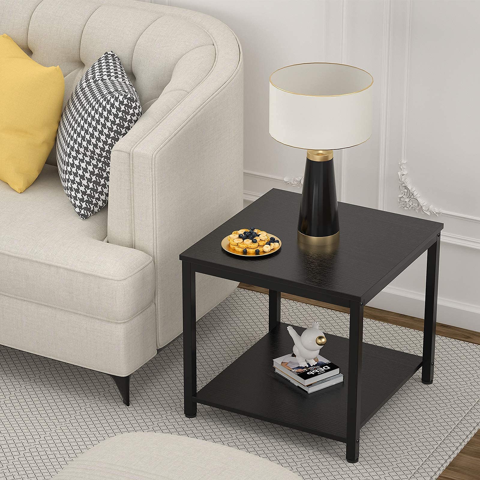 Homieasy side table adjustable leg pads prevent wobble