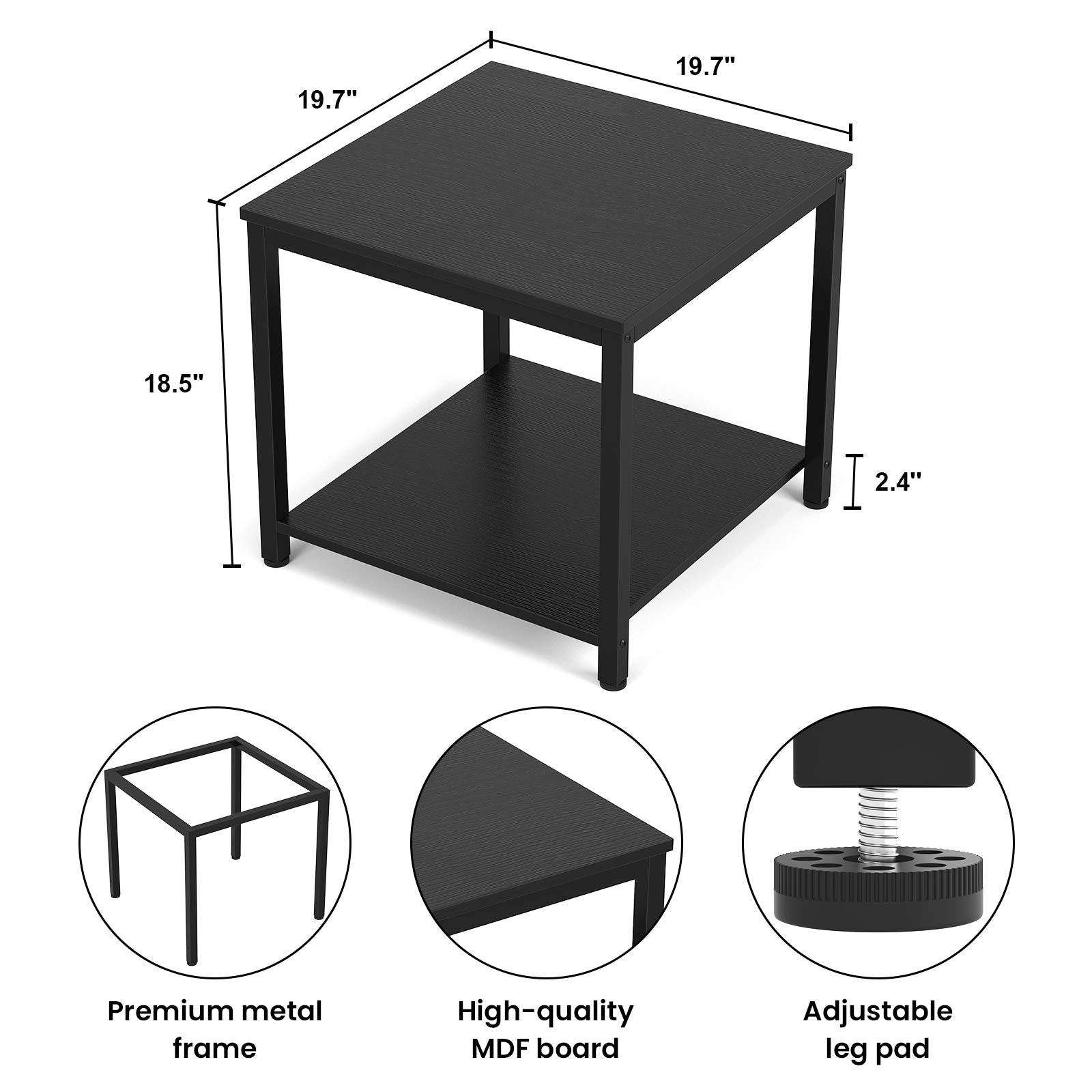 Homieasy side table easy assembly in minutes