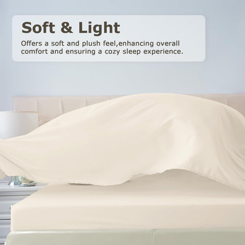 Homilay deep-pocket fitted sheet secures a 16-inch mattress for a tidy fit.