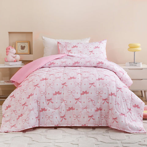 Homilay pink bow reversible design highlighting versatile bedtime styling.