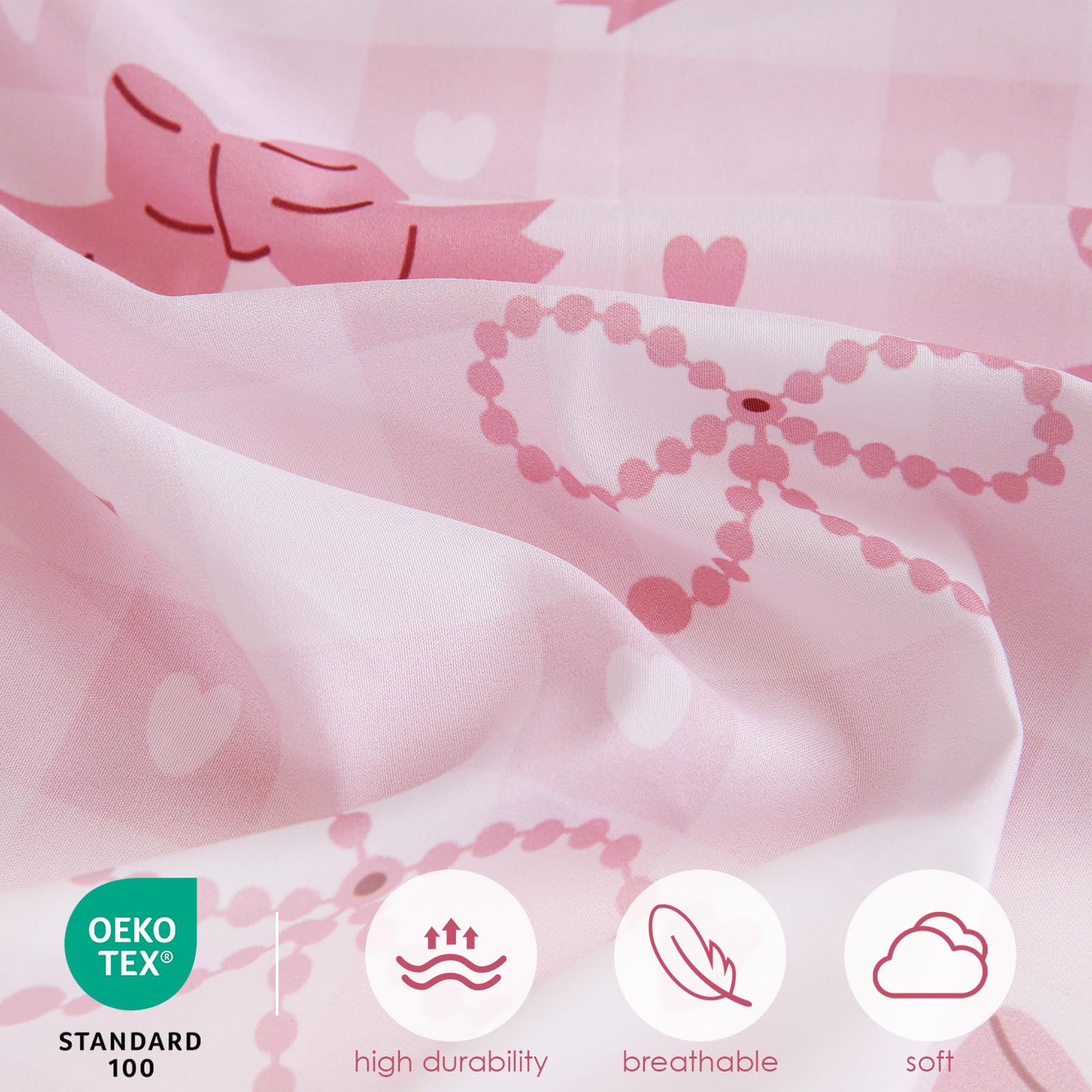 Homilay rainbow unicorn print sheets add bright, cheerful bedding.