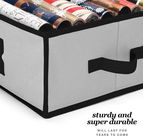 Homior Gift Wrap Organizer gift bag holder adds extra holiday storage.