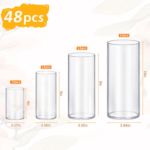 Homjoy 6-inch glass cylinder vase suited for mixed bouquets and candle displays