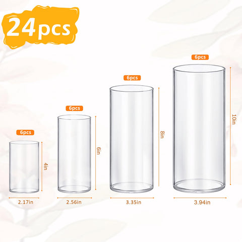 Homjoy glass cylinder vase 6-inch tall ideal for floral displays.