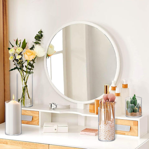 Homjoy glass vase multipurpose use for flowers, candles, or desk organization.