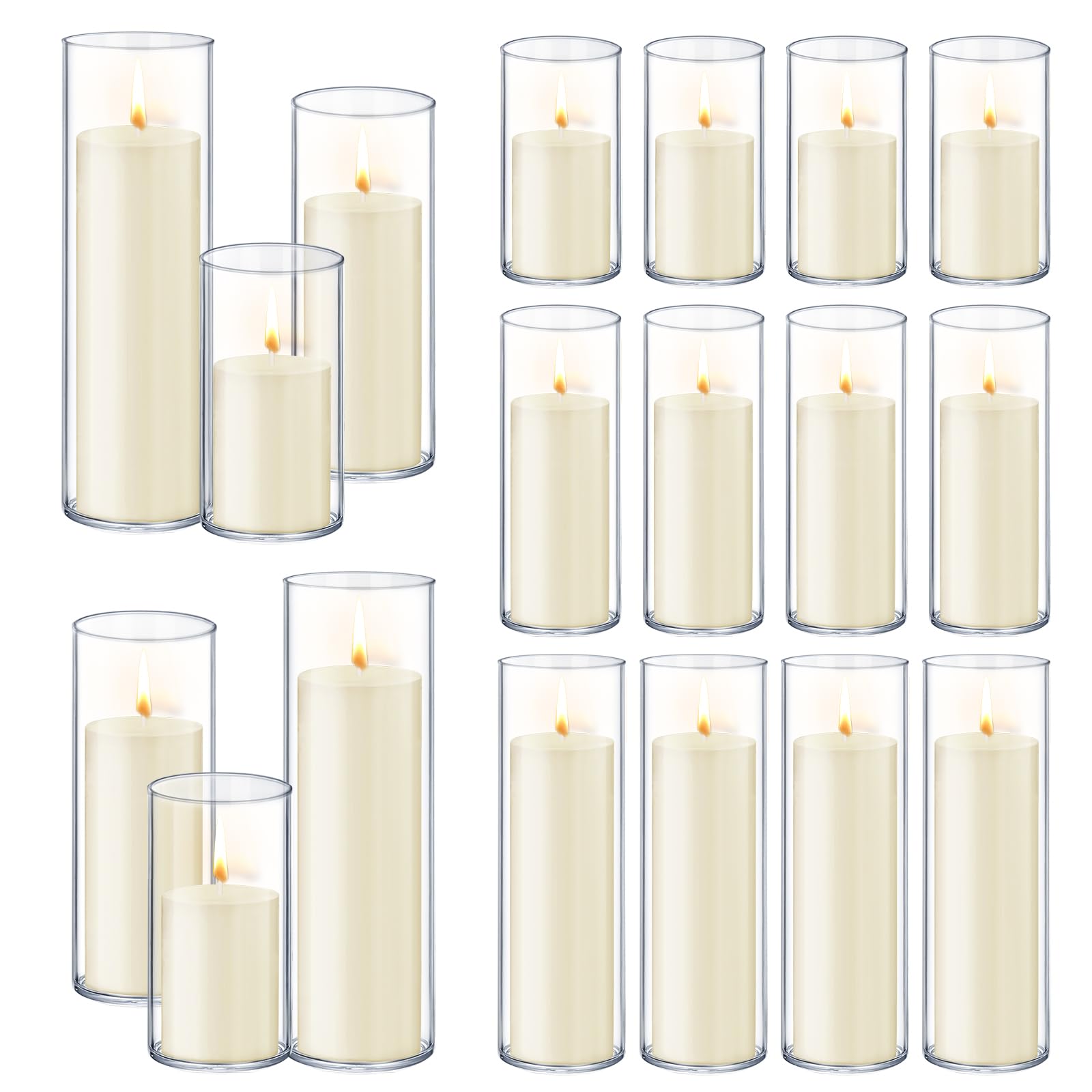Homjoy ivory white pillar candles for elegant wedding centerpieces.