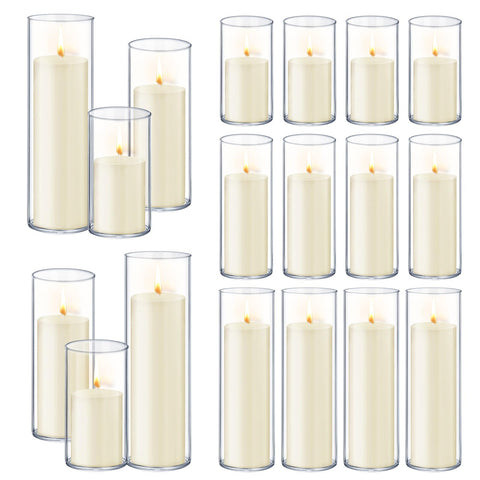 Homjoy ivory white pillar candles for elegant wedding centerpieces.