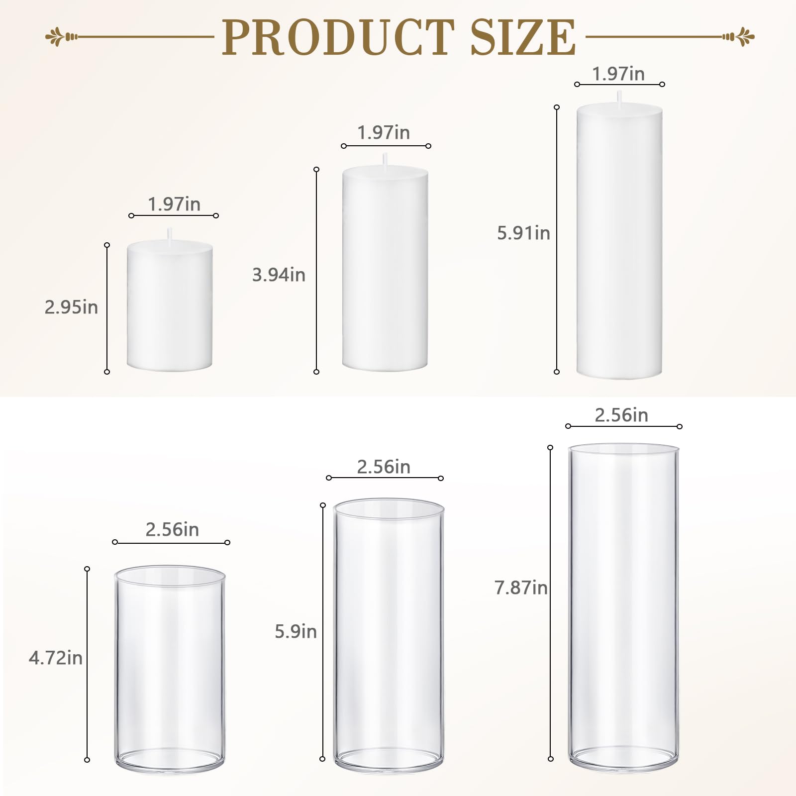 Homjoy unscented pillar candles with clean burn and no dripping