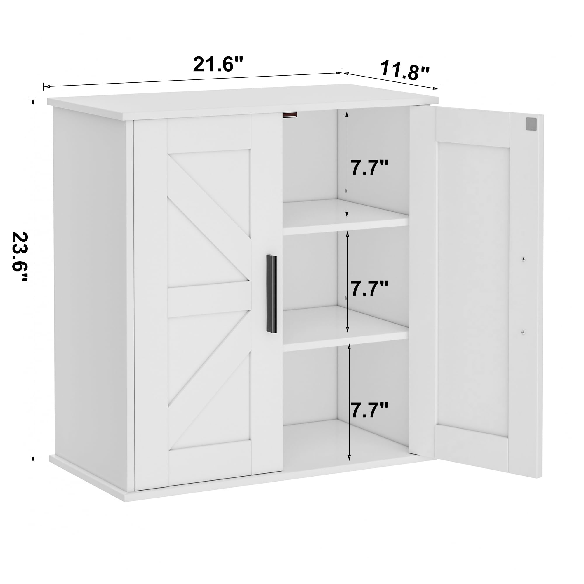 Homleke adjustable shelves in a 3-tier interior layout.