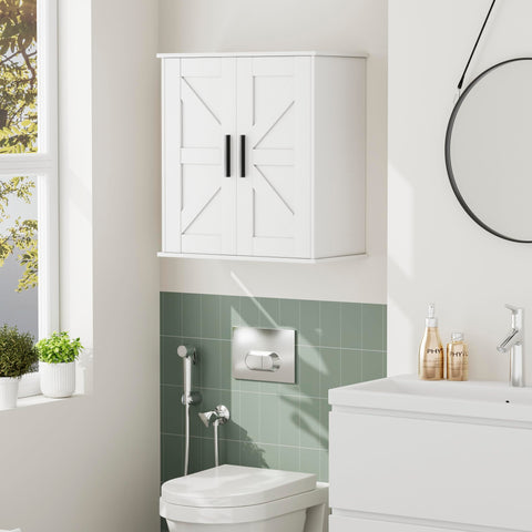 Homleke cabinet barn doors detail showing sleek hardware.
