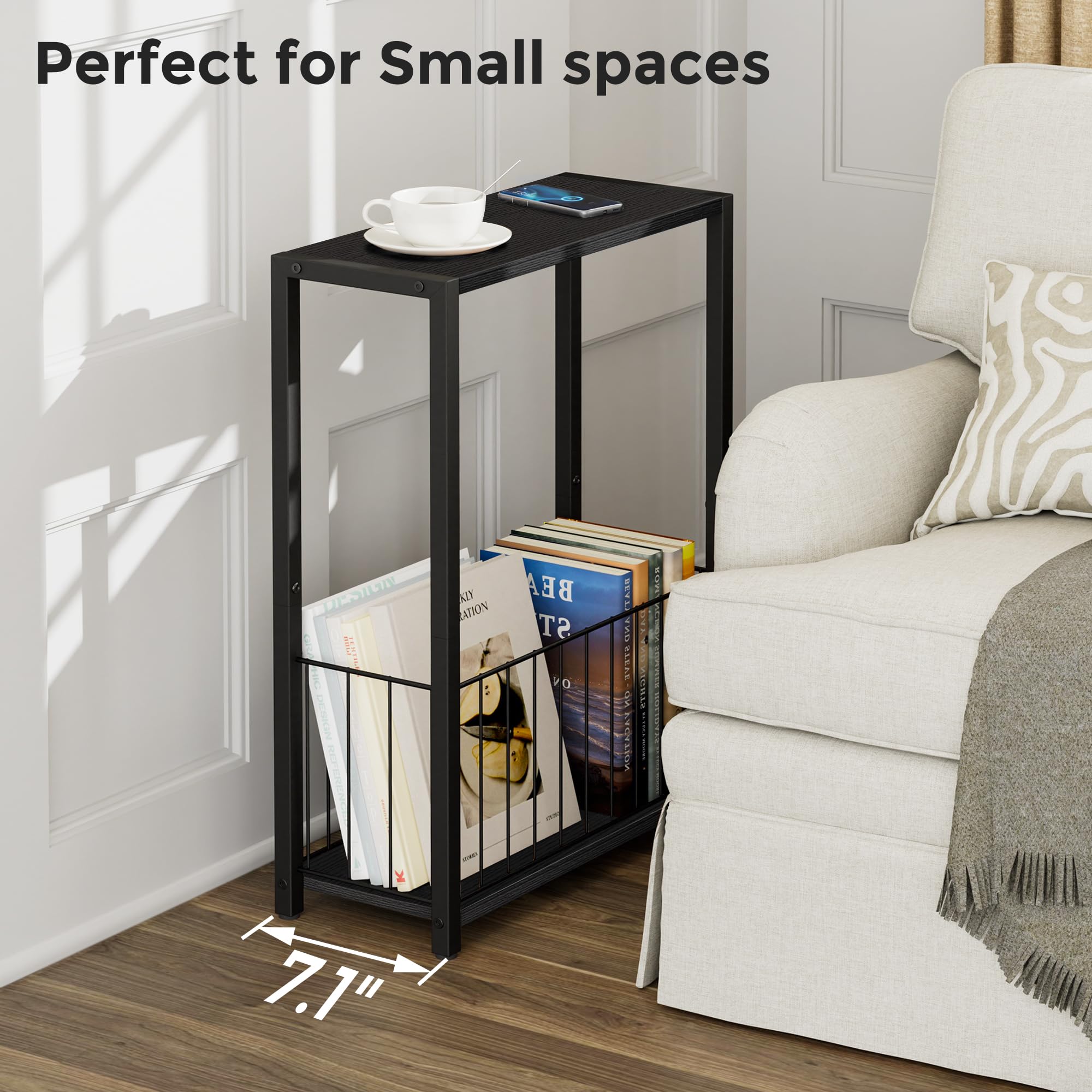Homleke black distressed finish adds vintage charm to modern decor.