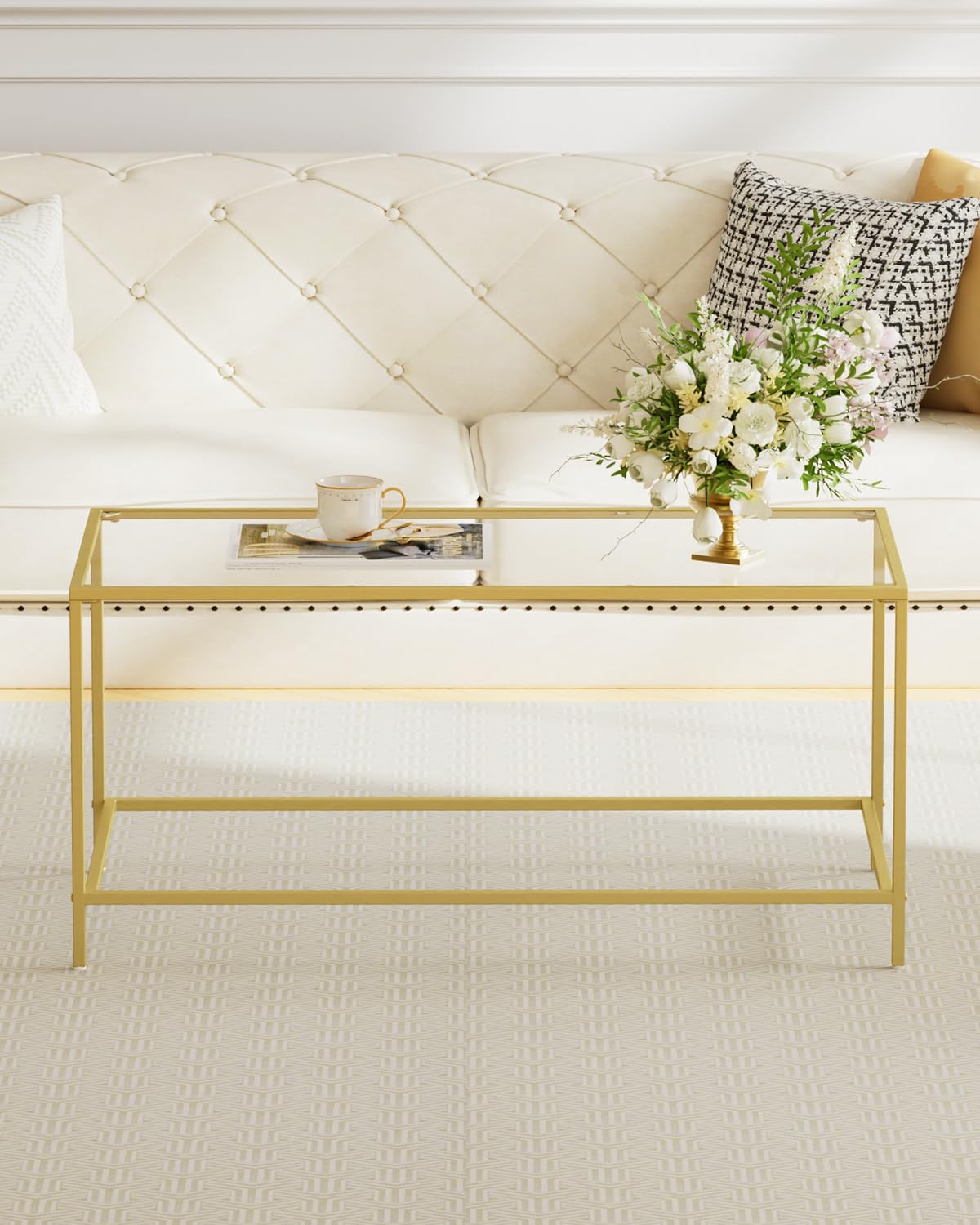 Homleke center-piece-ready table enhances small apartments and workspaces.