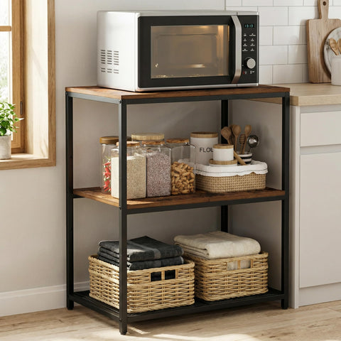 Homleke Kitchen Island with large workstation for meal prep and serving