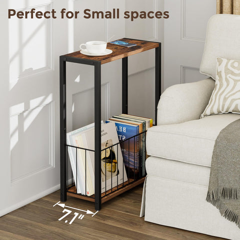 Homleke side profile highlights slim footprint for tight corners.