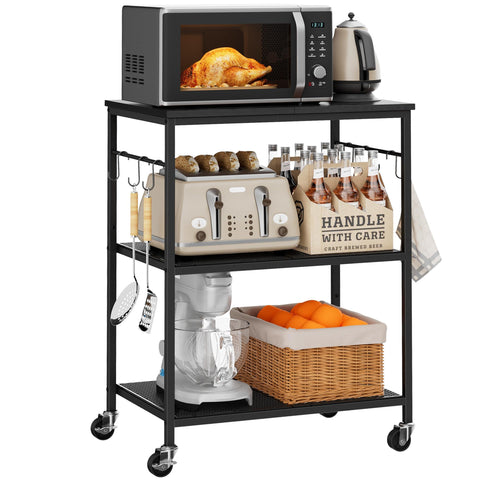 Homleke portable kitchen cart on wheels, easy to move and rearrange daily tasks.