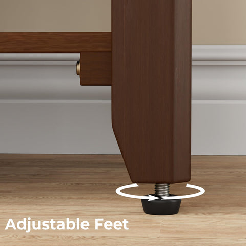 Adjustable shelf on the Homleke bench accommodates tall boots and bags.