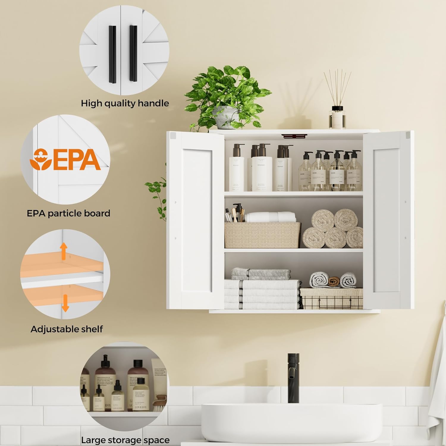 Homleke white finish design adds modern brightness to spaces.