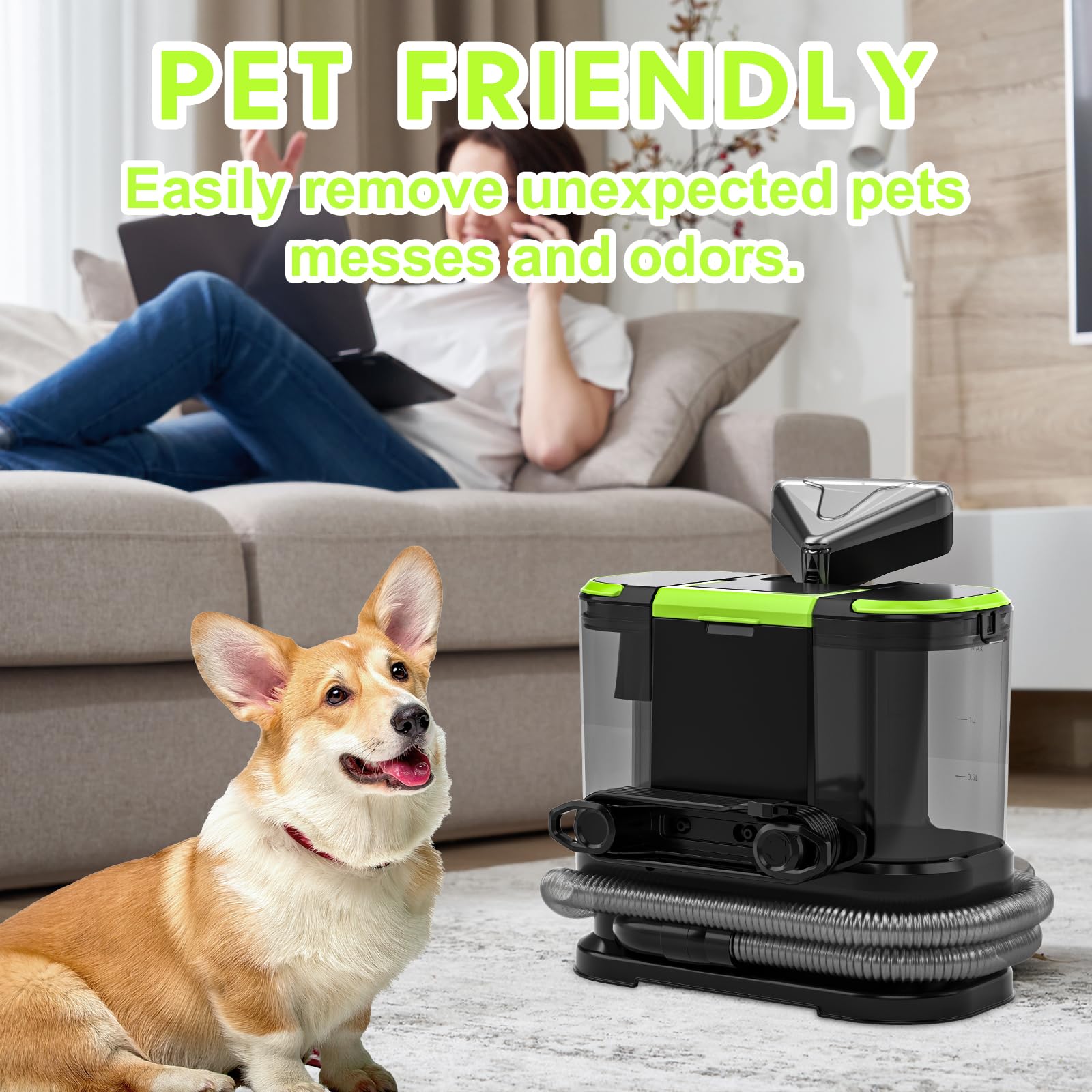 HOMLOVE versatile cleaning on carpets rugs couches and car interiors