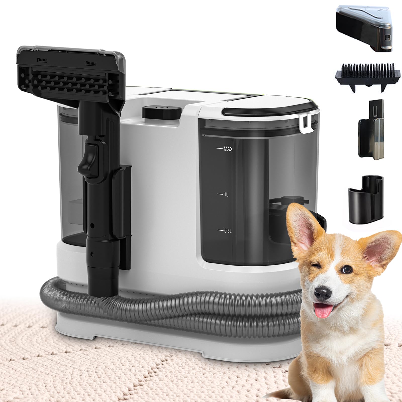 HOMLOVE portable cleaner with 800W motor powering through tough messes on carpets.