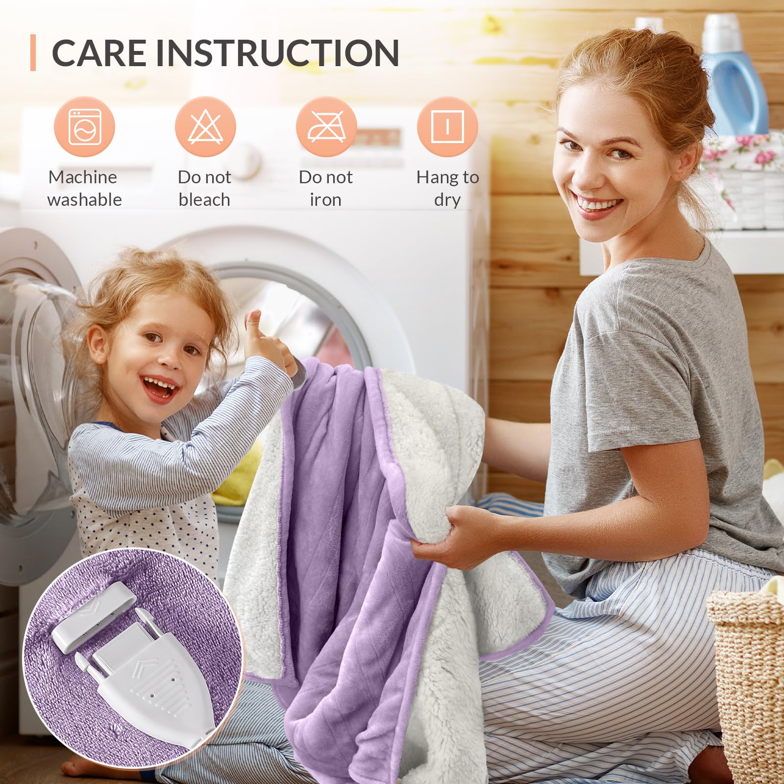 HOMLYNS LuxeHeat blanket in bed providing cozy nighttime warmth