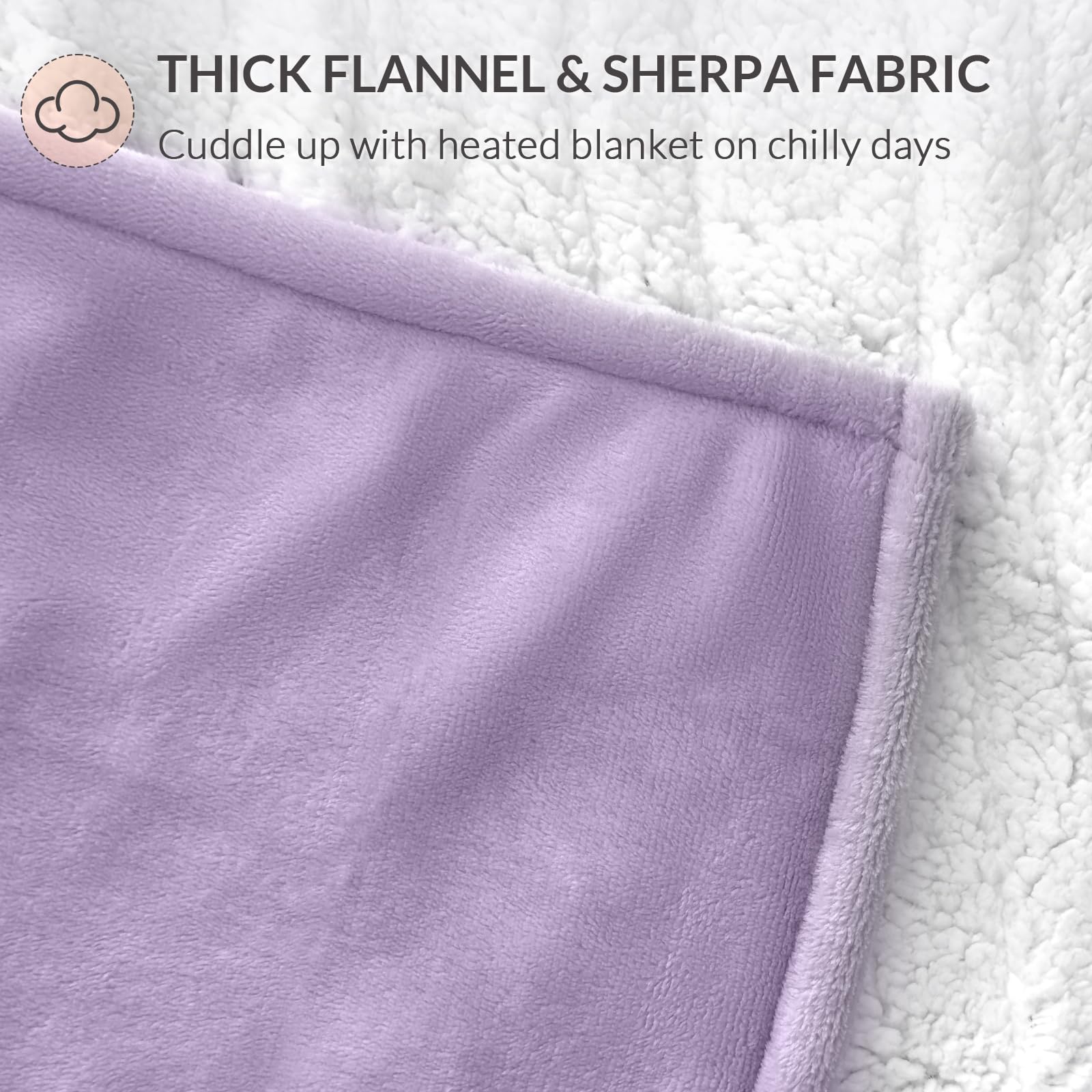 HOMLYNS LuxeHeat blanket on a couch ready for cozy relaxation