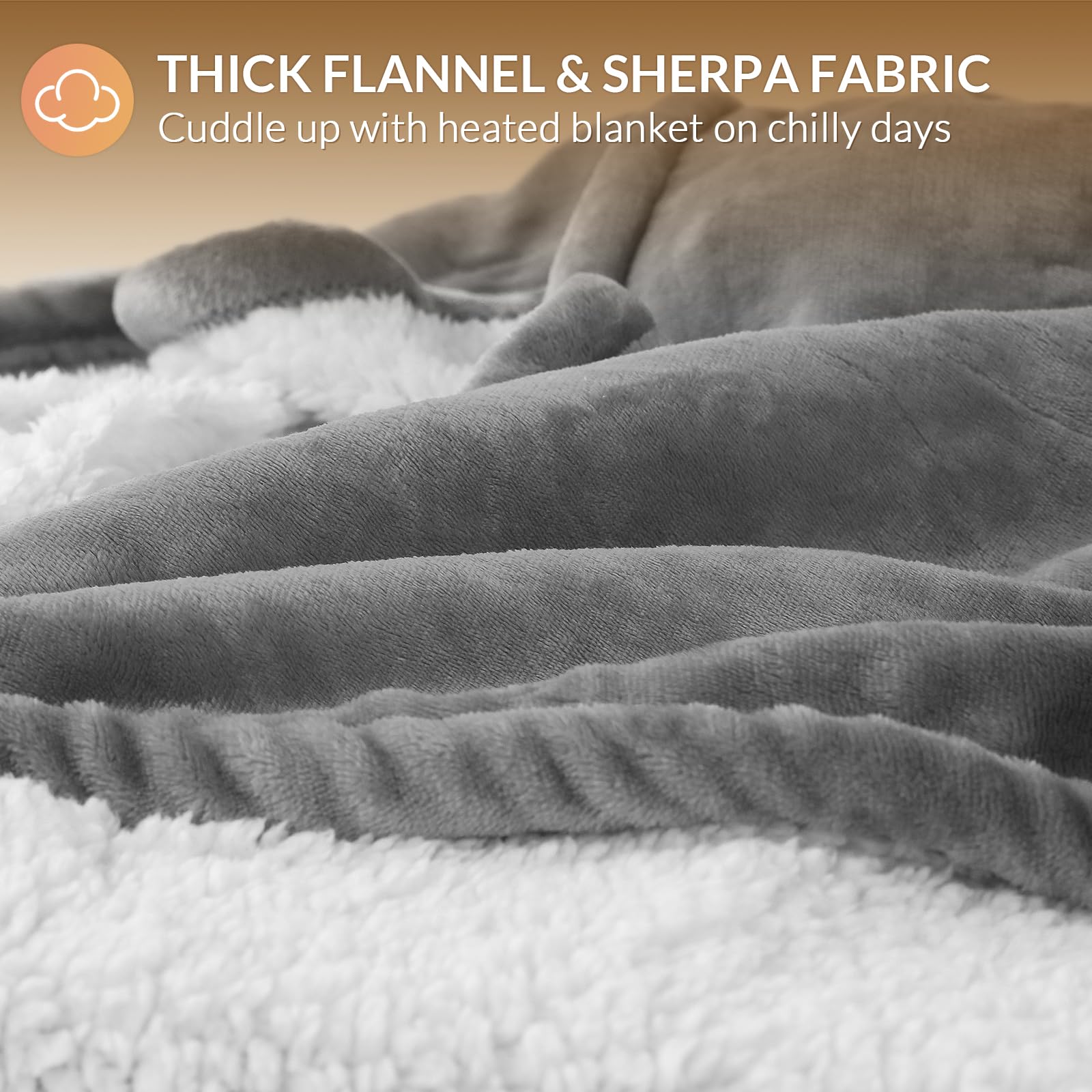 HOMLYNS LuxeHeat ultra-long cord allows flexible placement.