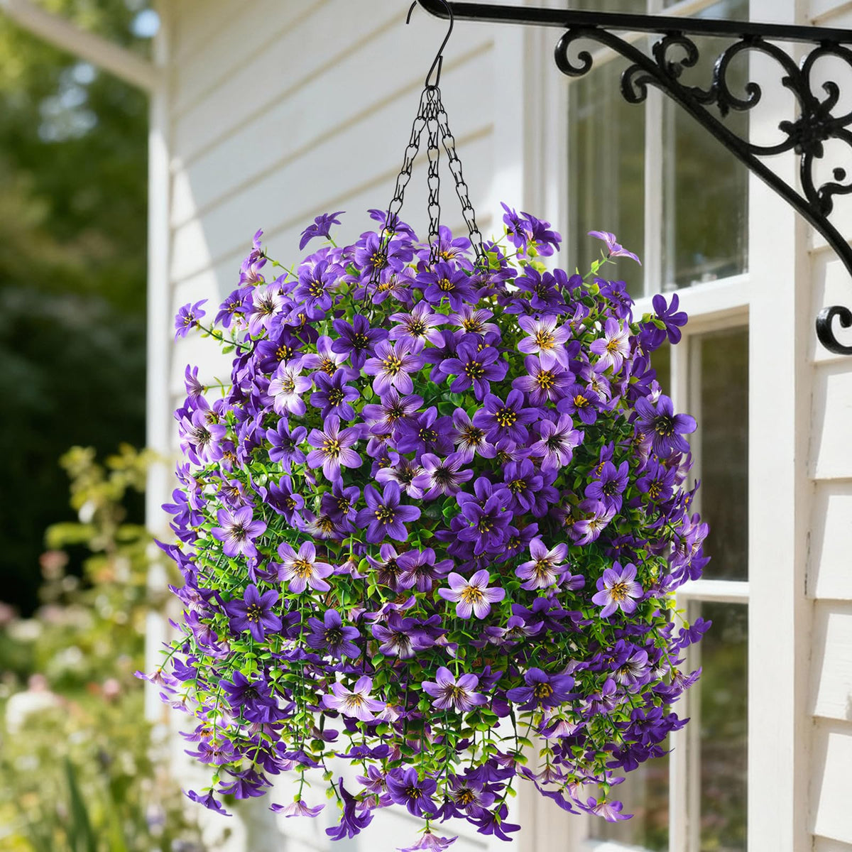 Hommyea artificial hanging basket blooms brighten porch colors year-round