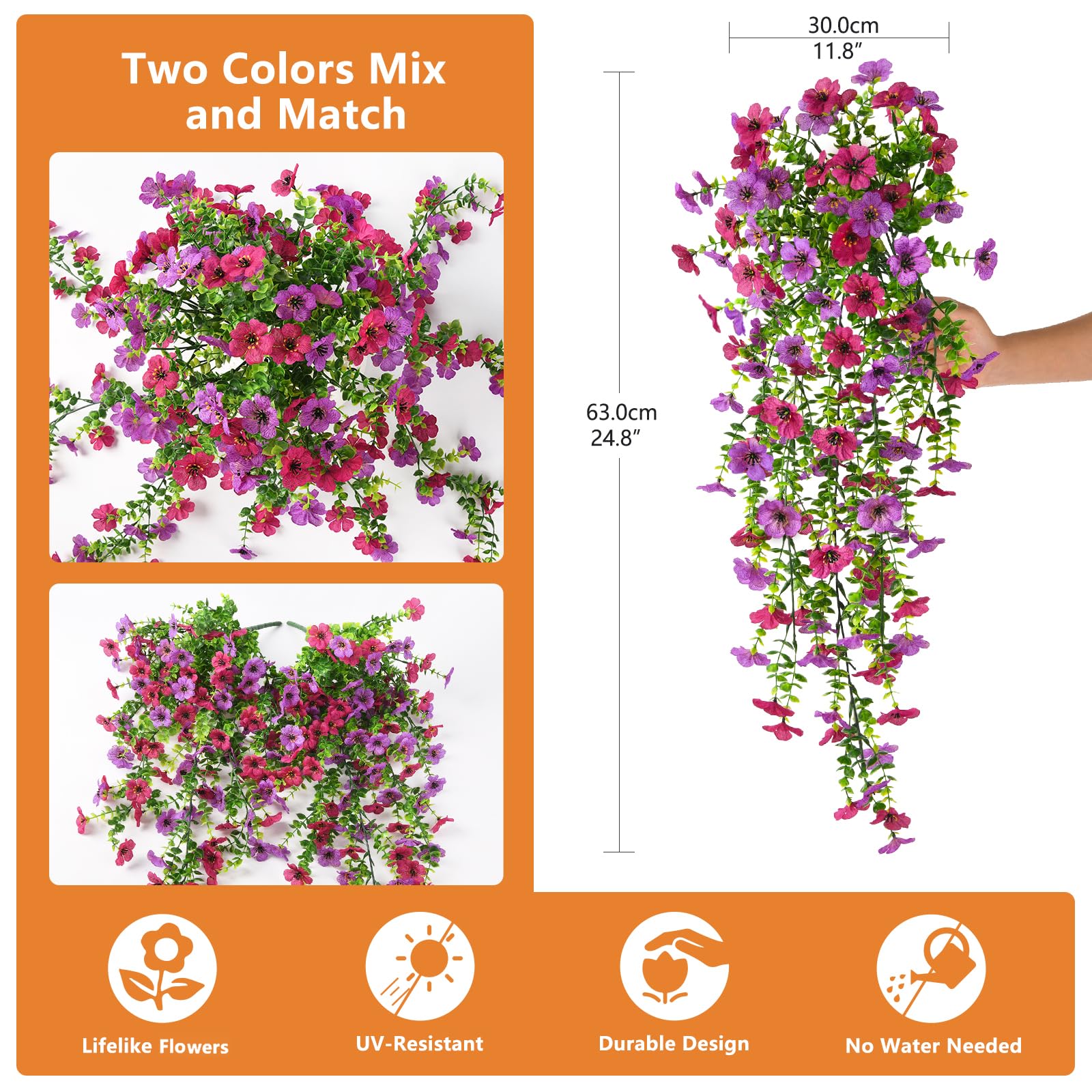 Hommyea light purple red hanging bloom enhances porches and yards