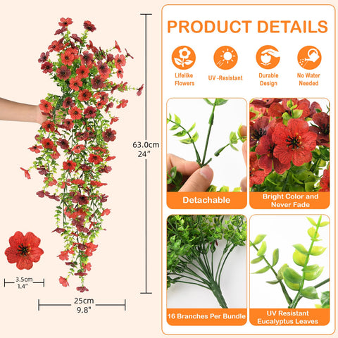 Hommyea realistic hanging daisies with bendable stems for garden planters