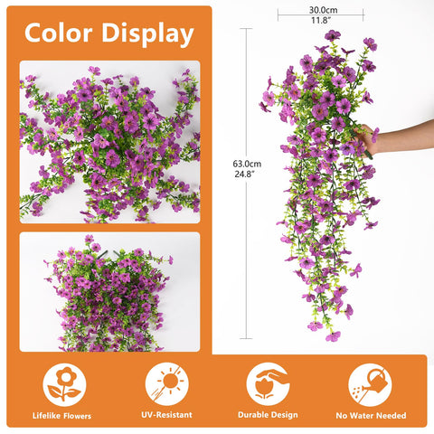 Hommyea purple hanging plant UV resistant captain for outdoor use