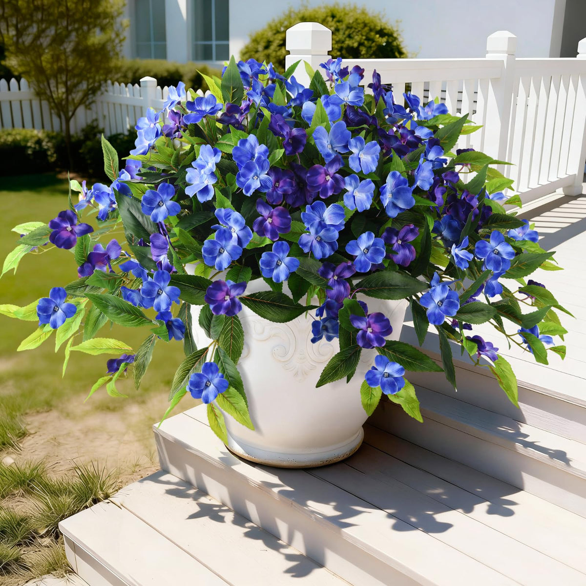 Hommyea artificial impatiens outdoor flowers—lifelike color for vibrant planters.