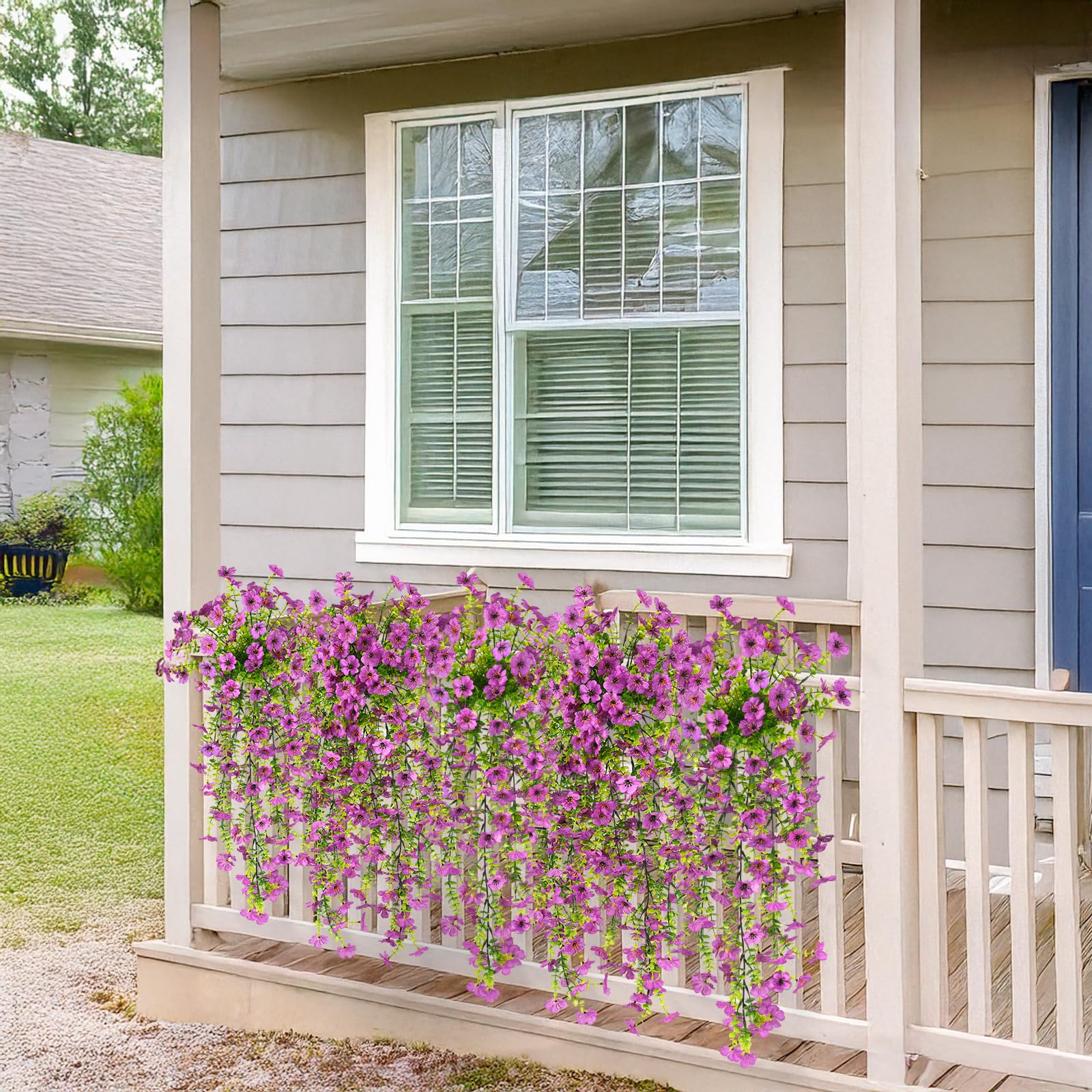 Hommyea two pack hanging flowers offering flexible outdoor decor options