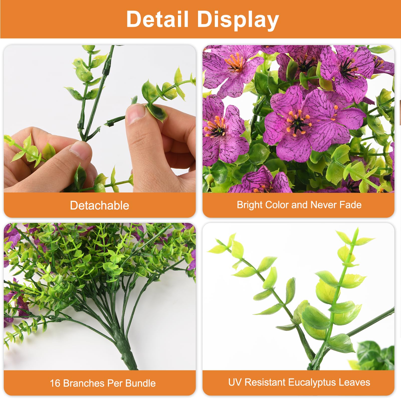 Hommyea faux daisy hanging arrangement suited for porches with low maintenance