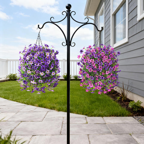 Hommyea outdoor hanging basket with UV-resistant flowers