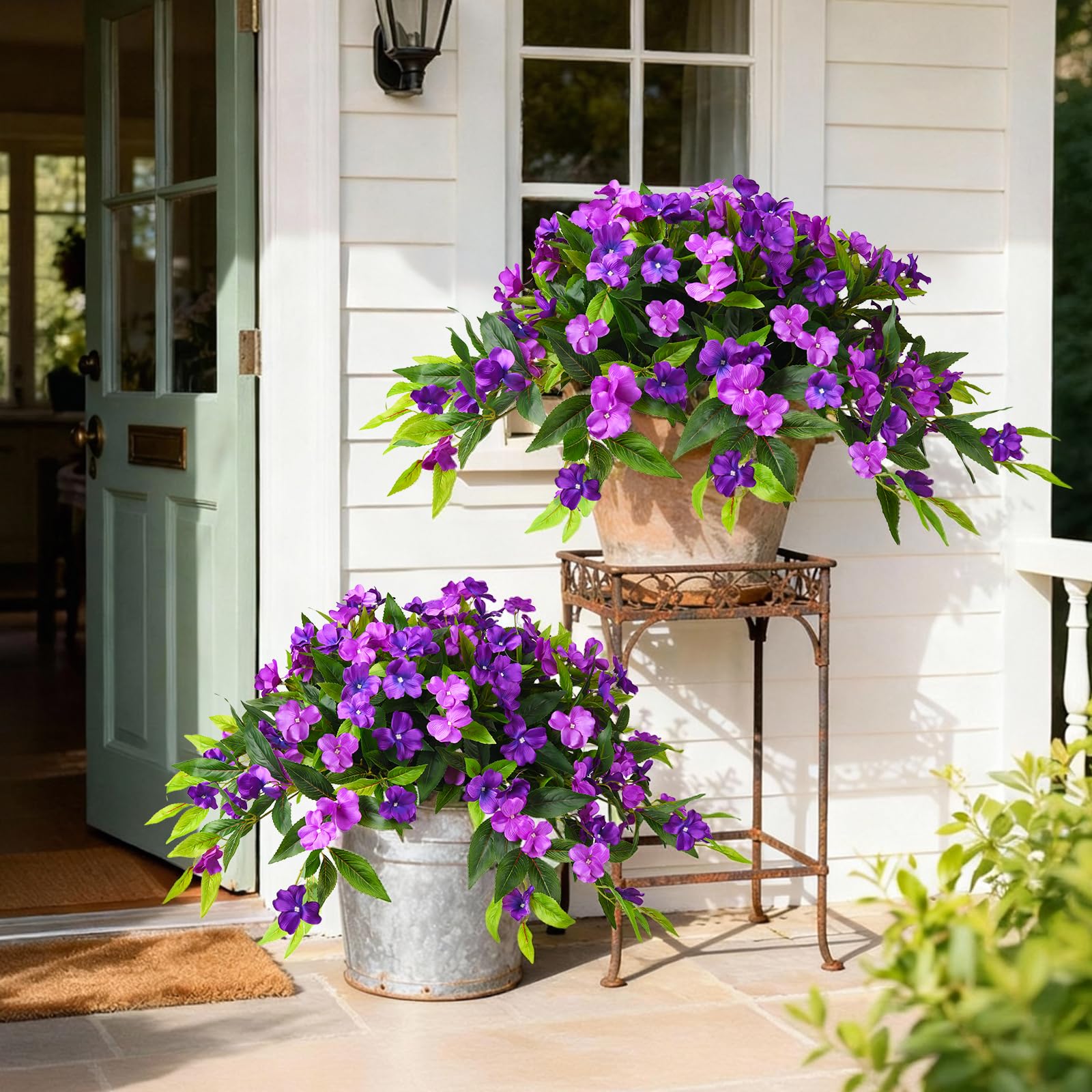 Hommyea planter-entryway hanging flowers assembly quick and easy.