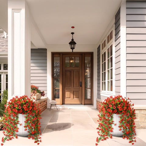 Hommyea two-pack outdoor hanging flowers for front porch and entry