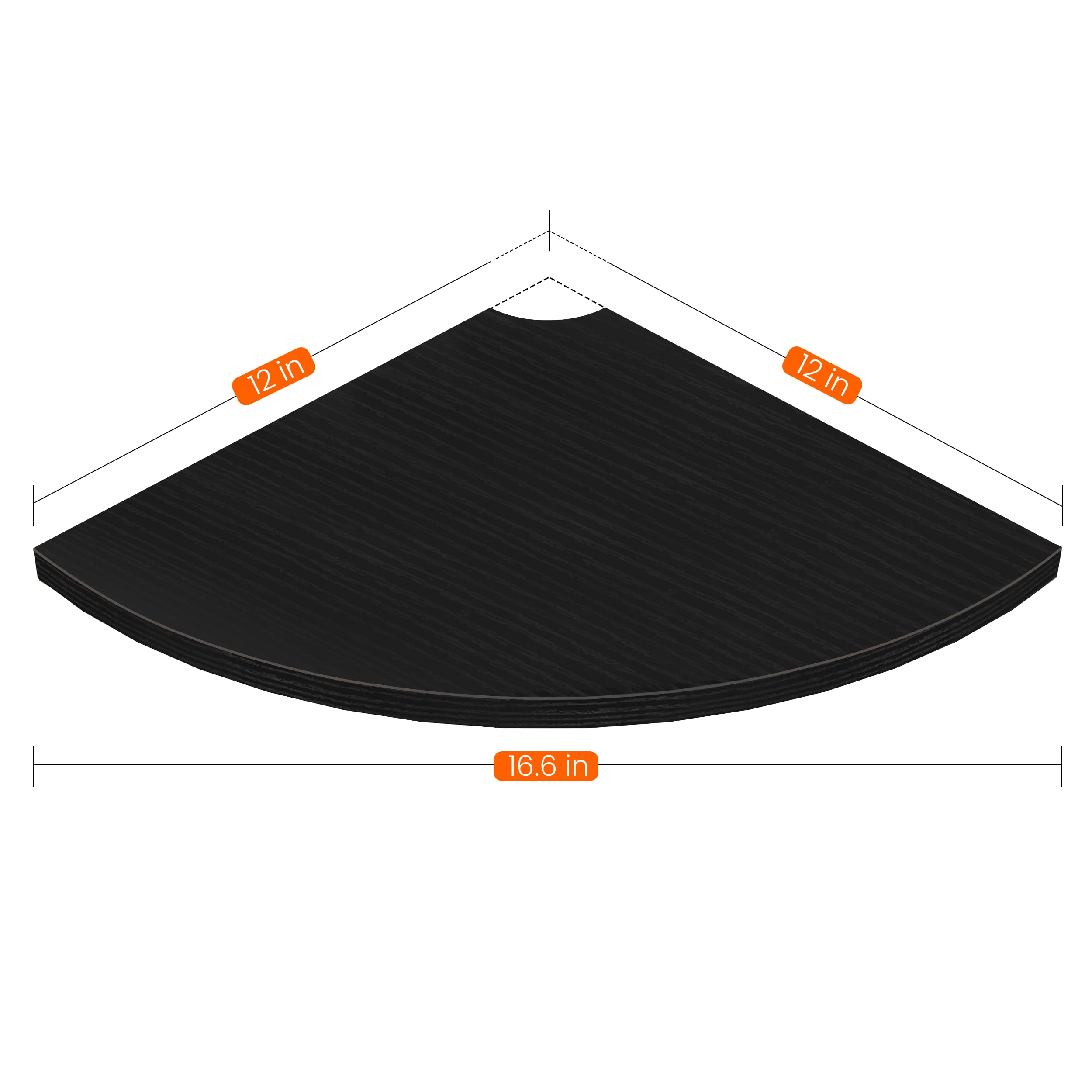 Homode black finish corner shelves add modern elegance to any room.