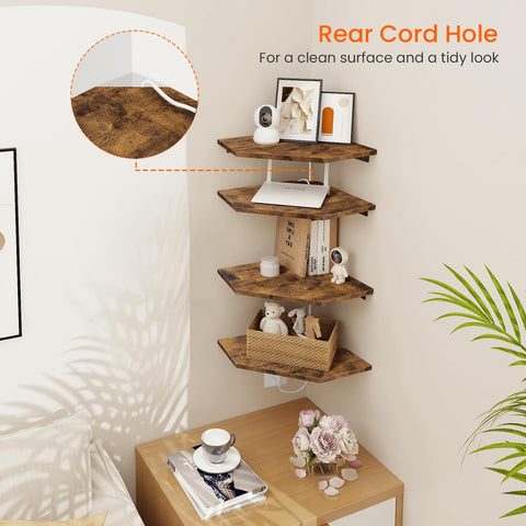 Homode cable management shelves for wall mounting to reduce clutter.
