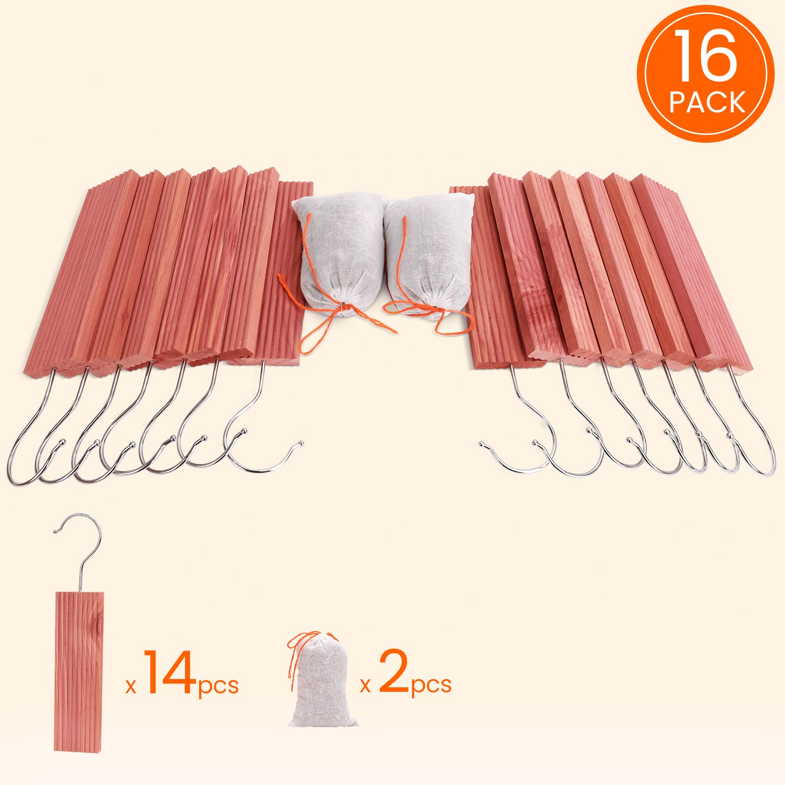 Homode cedar sachets placed in closet or drawer for lasting freshness.