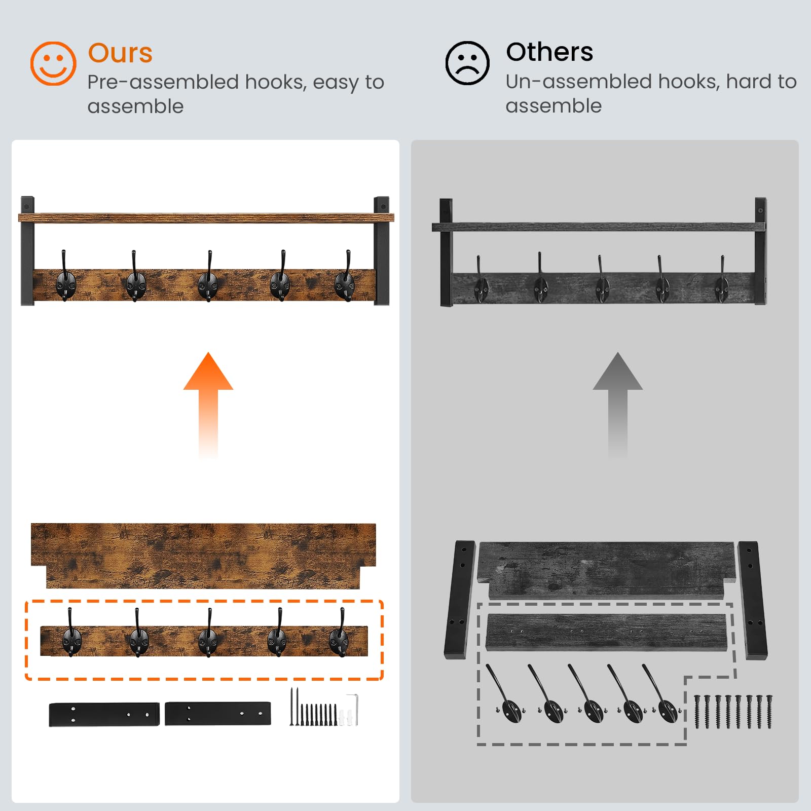 Homode assembly image with screws and anchors for easy setup