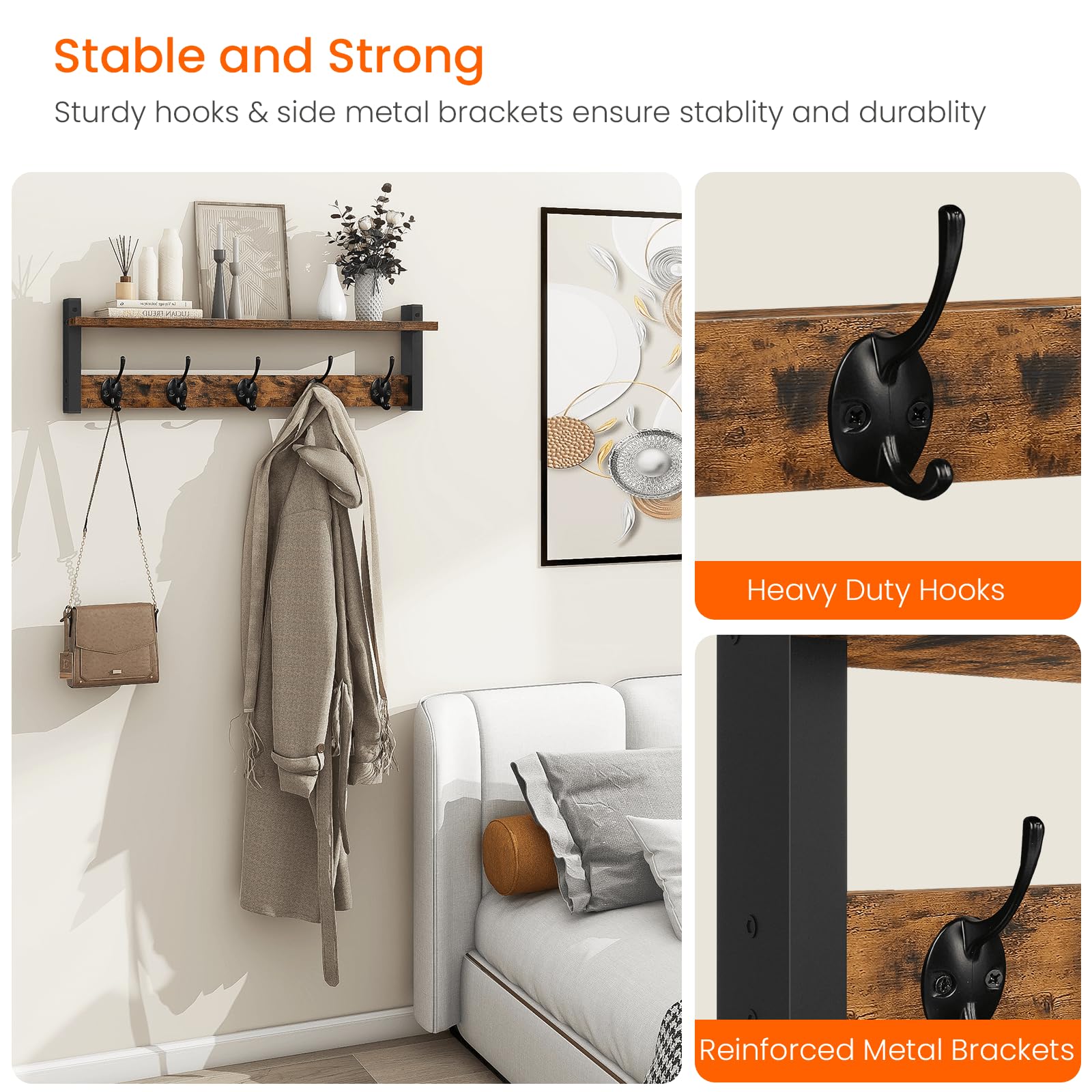 Homode bathroom wall rack ready to organize towels and small items