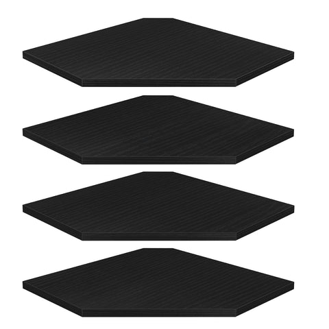 Homode corner floating shelves with diamond four-tier design and cord hole for tidy cables.