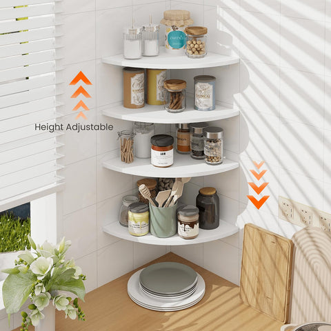Homode wall-mounted corner shelves in a living area showcasing space-saving display.