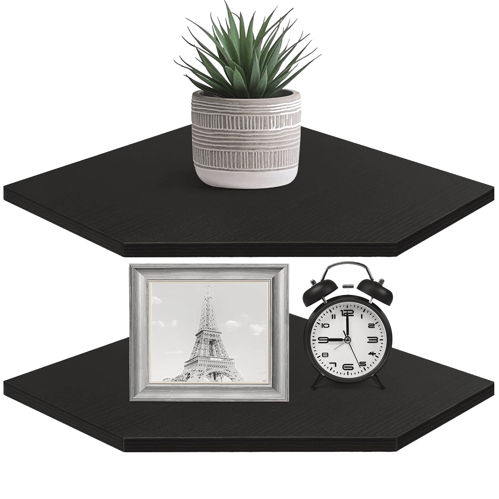 Homode corner shelf wall mount two-pack for neat corner storage and display